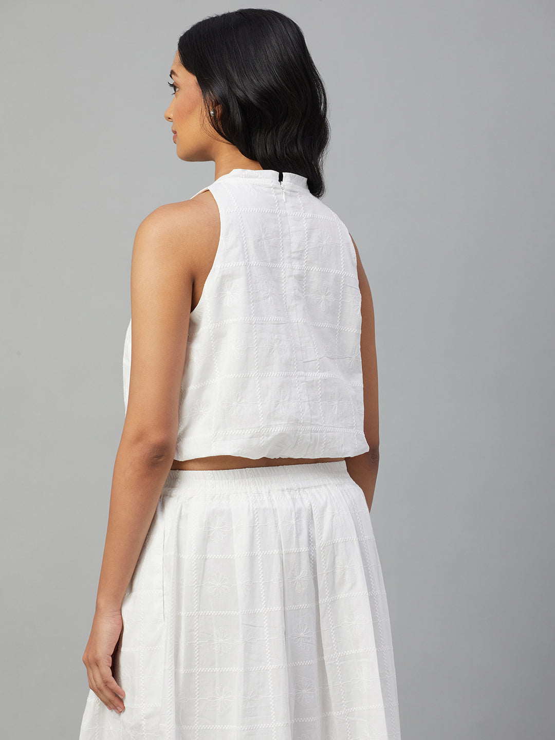 Women's White 100% Cotton Regular Fit Blouse