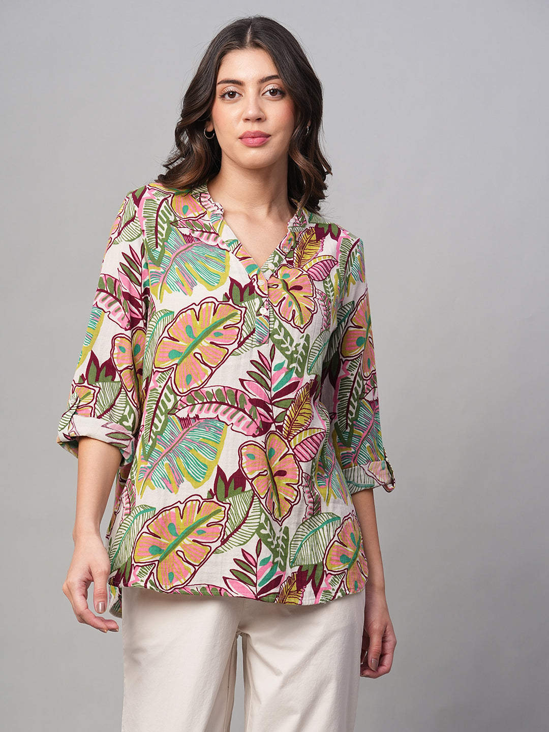 Women's Multi 100% Cotton Regular Fit Blouse