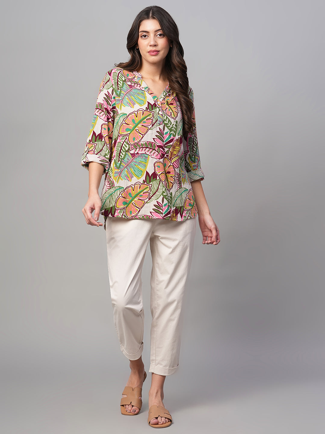 Women's Multi 100% Cotton Regular Fit Blouse