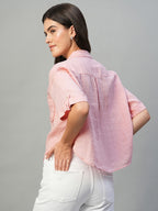 Women's Rose 100% Linen Boxy Fit Blouse