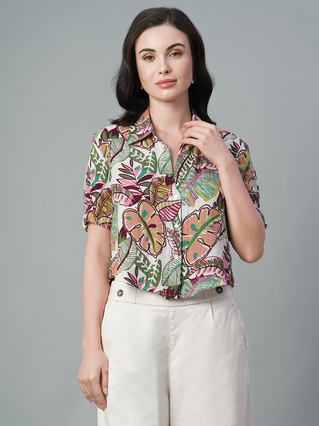 Women's Multi 100% Cotton Regular Fit Blouse
