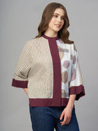 Women's Maroon 100% Cotton Boxy Fit Blouse