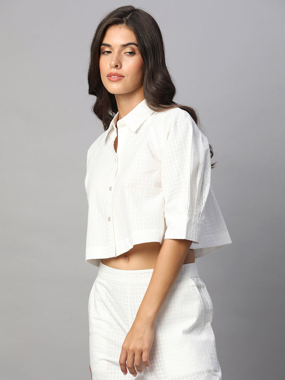 Women's White 100% Cotton Regular Fit Blouse