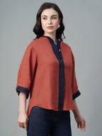 Women's Amber 100% Linen Regular Fit Blouse