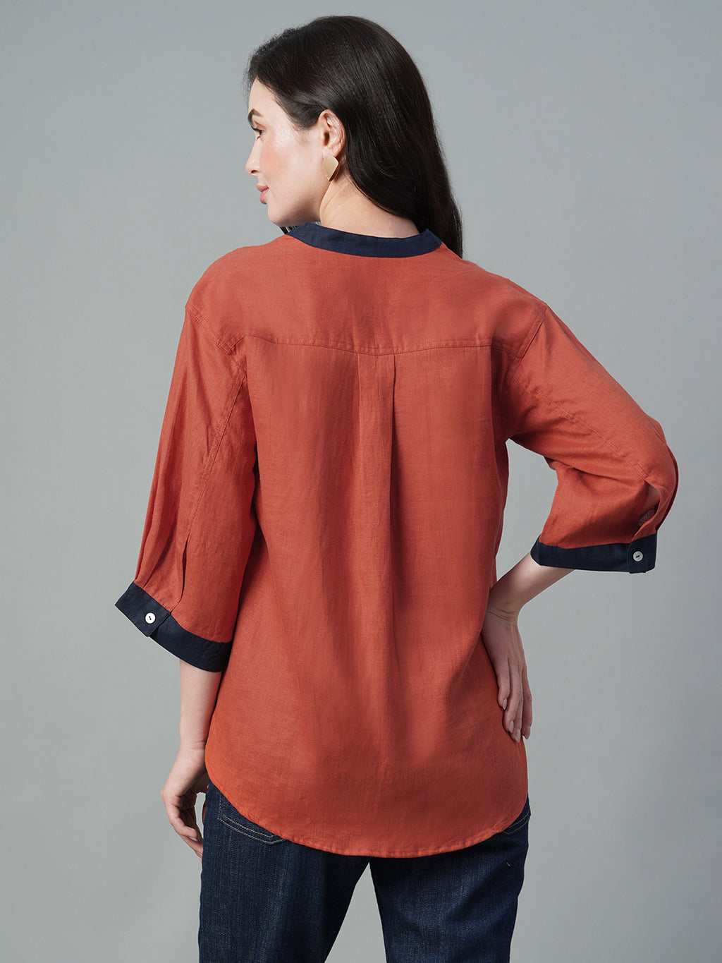 Women's Amber 100% Linen Regular Fit Blouse