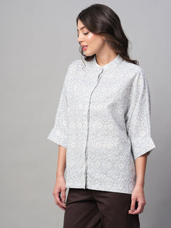 Women’s Linen Viscose Regular Fit Blouse White
