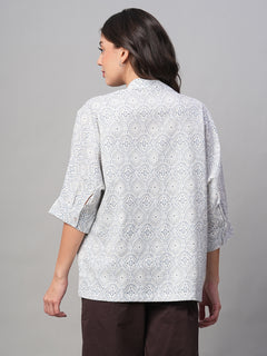 Women’s Linen Viscose Regular Fit Blouse White