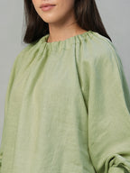 Women's Sage 100% Linen Regular Fit Blouse