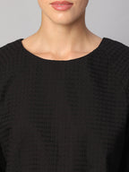 Women's Black 100% Cotton Regular Fit Blouse