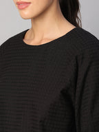 Women's Black 100% Cotton Regular Fit Blouse