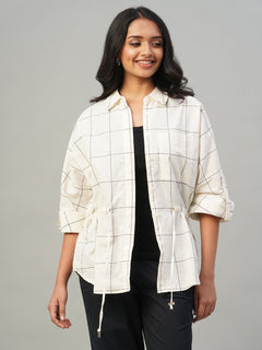 Women’s Cotton Regular Fit Blouse Natural Black