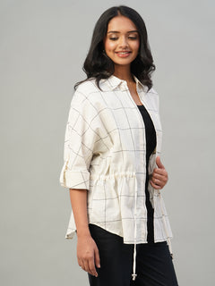 Women’s Cotton Regular Fit Blouse Natural Black