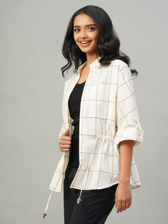 Women’s Cotton Regular Fit Blouse Natural Black