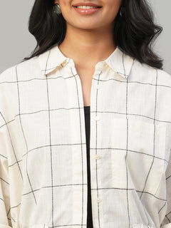 Women’s Cotton Regular Fit Blouse Natural Black