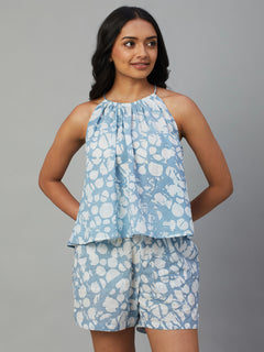 Women’s Cotton Regular Fit Blouse Blue