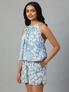 Women’s Cotton Regular Fit Blouse Blue