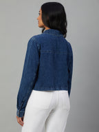Women's Indigo 100% Cotton Regular Fit Blouse