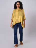 Women's Mustard Modal Viscose Boxy Fit Blouse