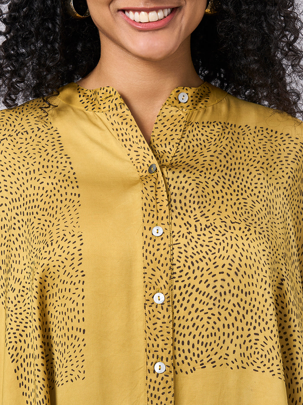 Women's Mustard Modal Viscose Boxy Fit Blouse