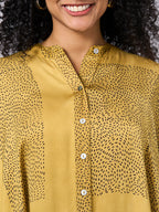 Women's Mustard Modal Viscose Boxy Fit Blouse