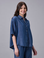 Women's Denim 100% Tencel Boxy Fit Blouse
