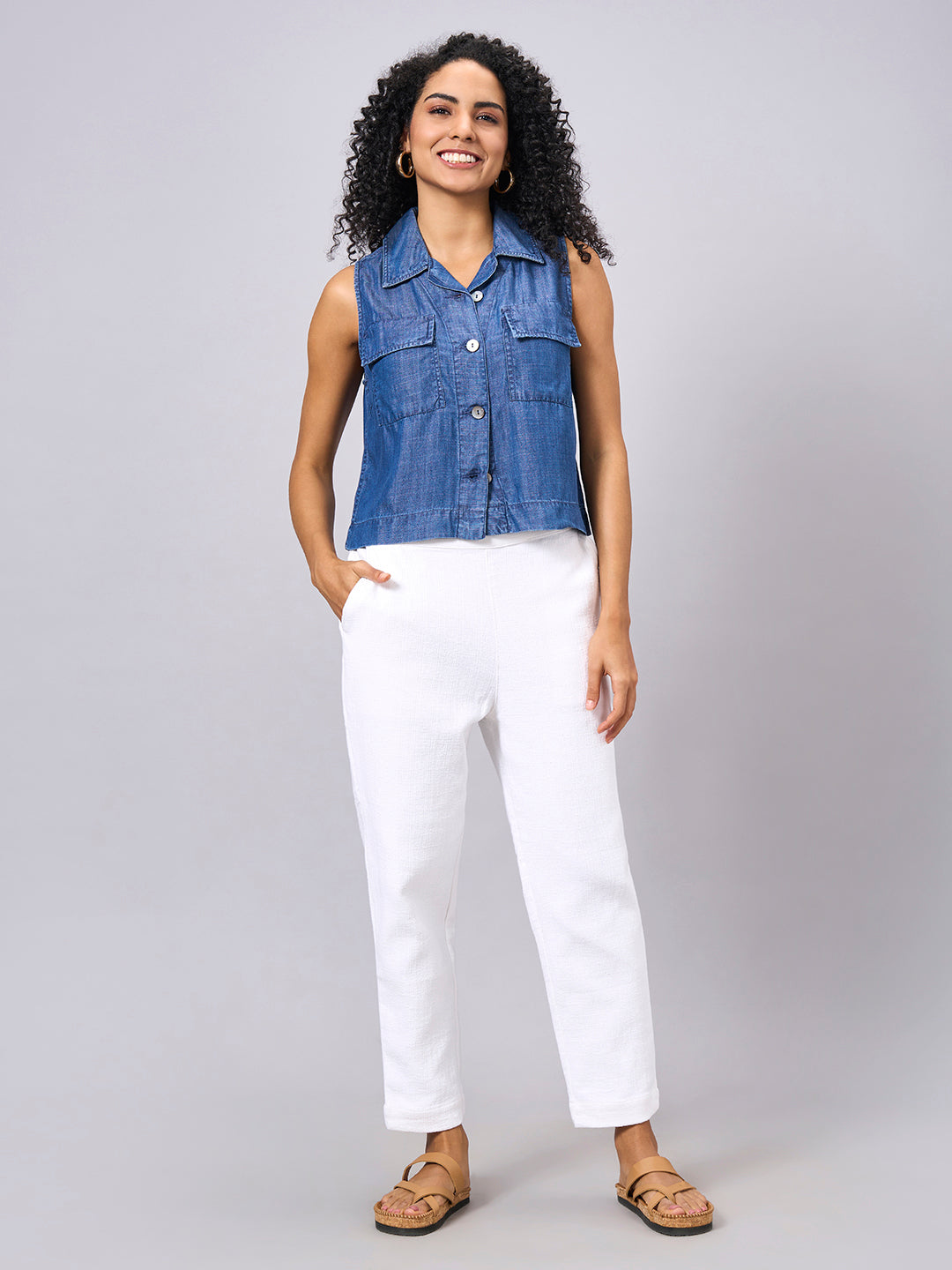 Women's Denim 100% Tencel Regular Fit Blouse