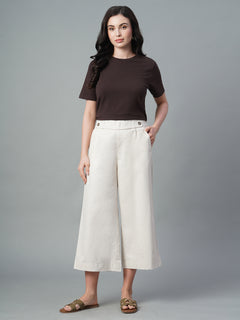 Women’s Cotton Lycra Regular Fit Culotte Natural