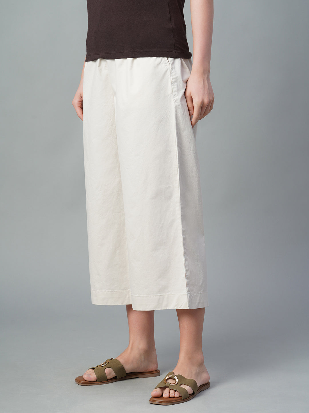 Women's Natural Cotton Lycra Regular Fit Culotte