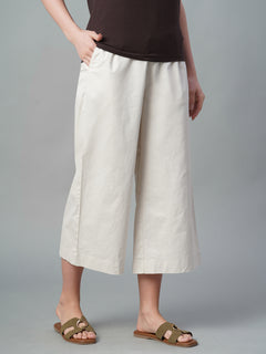 Women’s Cotton Lycra Regular Fit Culotte Natural