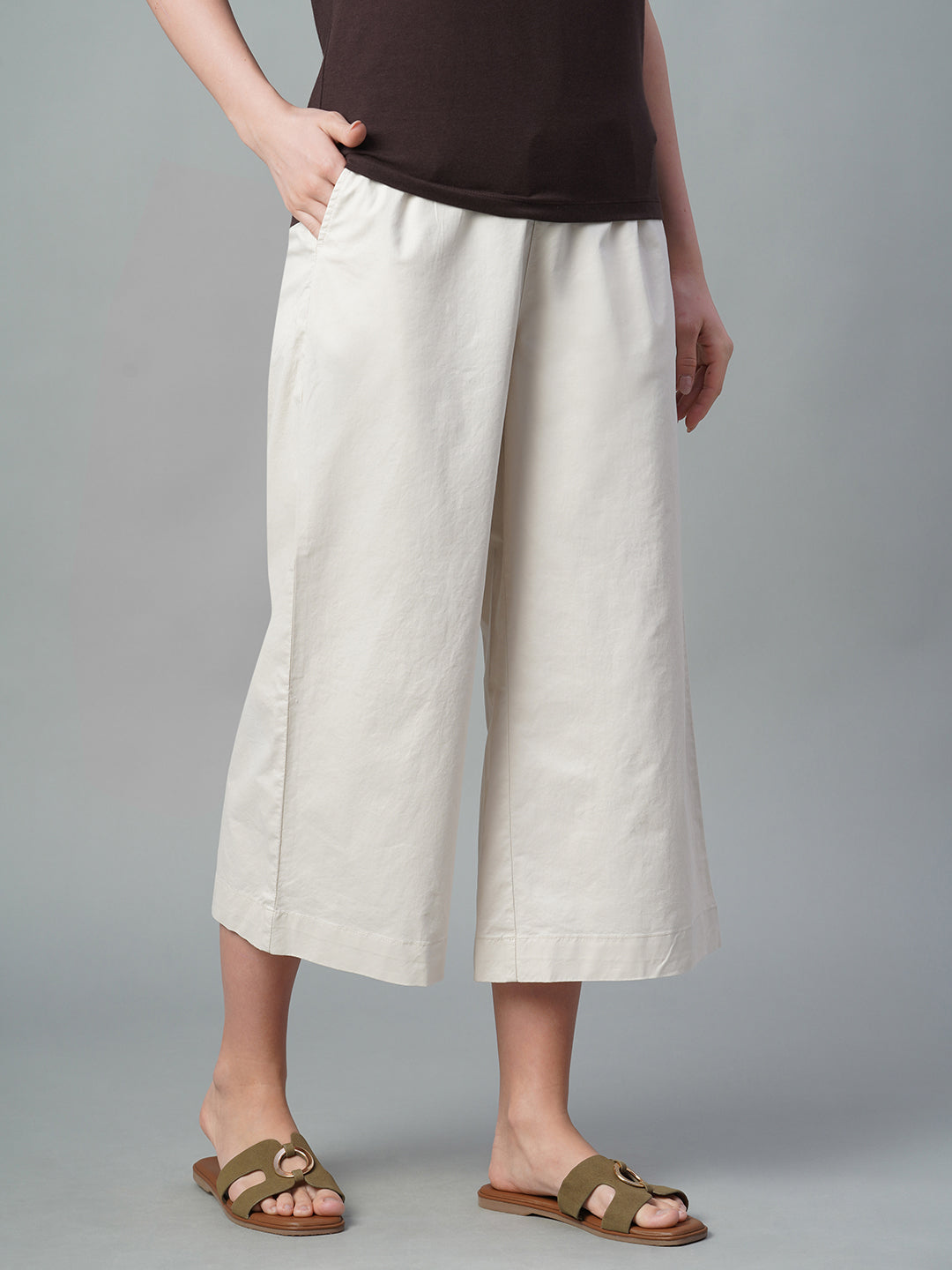 Women's Natural Cotton Lycra Regular Fit Culotte