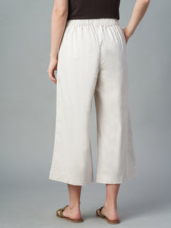 Women’s Cotton Lycra Regular Fit Culotte Natural