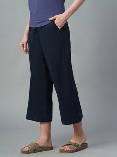 Women’s Cotton Lycra Regular Fit Culotte Navy