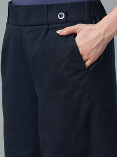 Women’s Cotton Lycra Regular Fit Culotte Navy