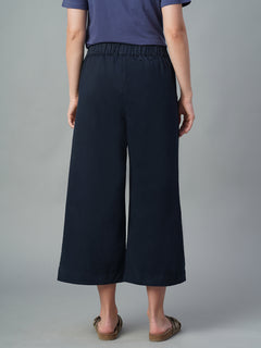 Women’s Cotton Lycra Regular Fit Culotte Navy