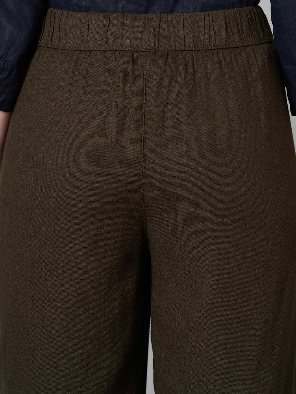 Women's Linen Viscose Regular Fit Culotte Brown