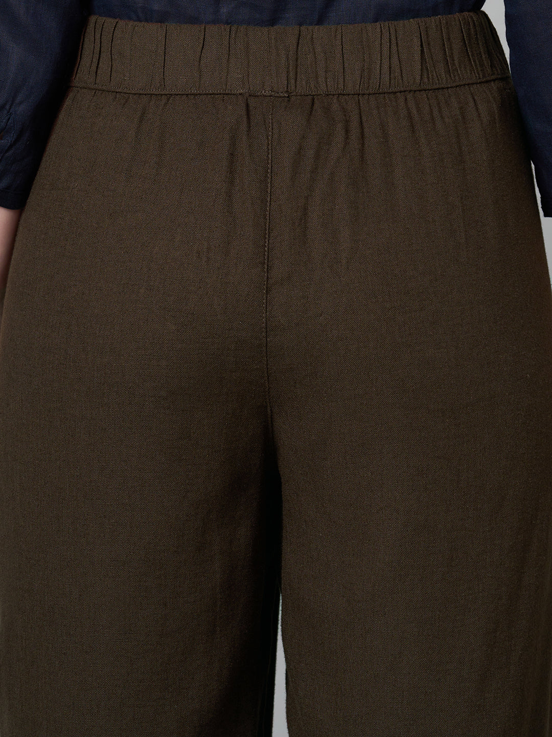 Women's Linen Viscose Regular Fit Culotte Brown