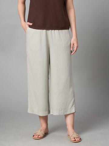 Women’s Linen Viscose Regular Fit Culotte Sand