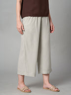 Women's Sand Linen Viscose Regular Fit Culotte