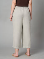 Women's Sand Linen Viscose Regular Fit Culotte