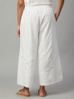 Women’s Cotton Regular Fit Cropped Culotte White
