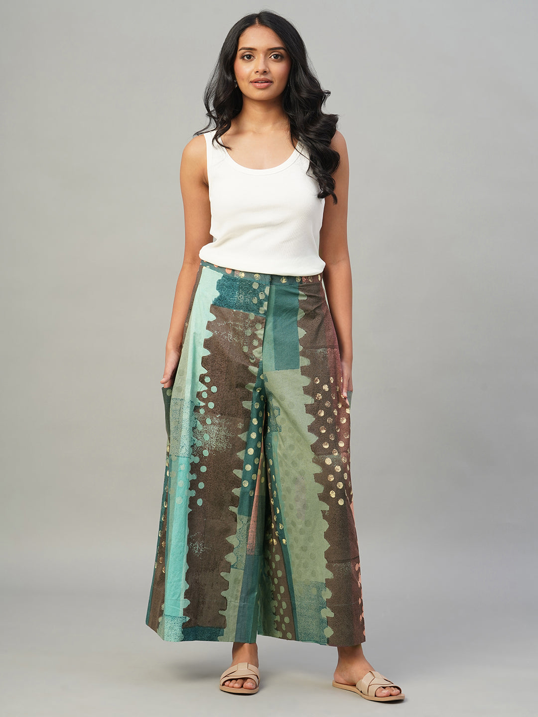 Women's Multi 100% Cotton Regular Fit Culotte