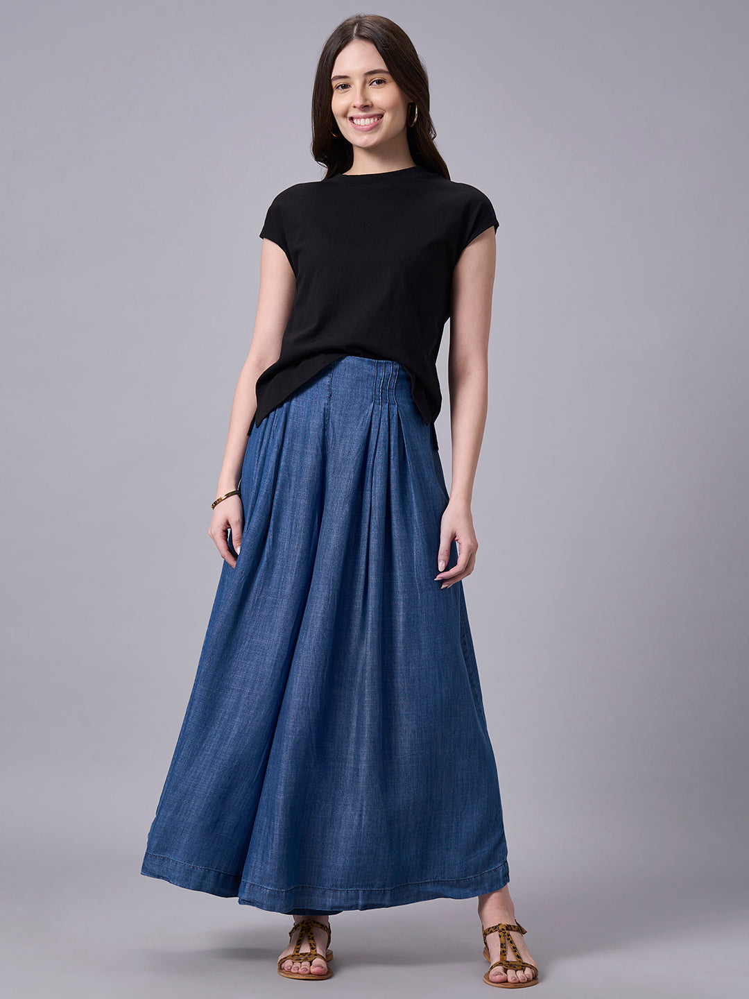 Women's Denim 100% Tencel Regular Fit Culotte
