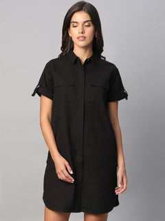 Women’s Cotton Regular Fit Dress Black