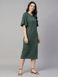 Women’s Cotton Loose Fit Dress Green