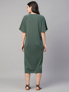 Women’s Cotton Loose Fit Dress Green