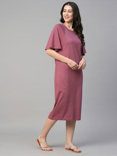 Women’s Cotton Loose Fit Dress Wine