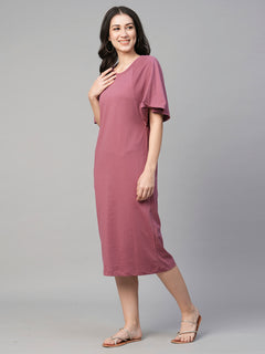 Women’s Cotton Loose Fit Dress Wine