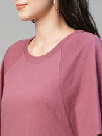 Women's Cotton Loose Fit Knit Dress Wine