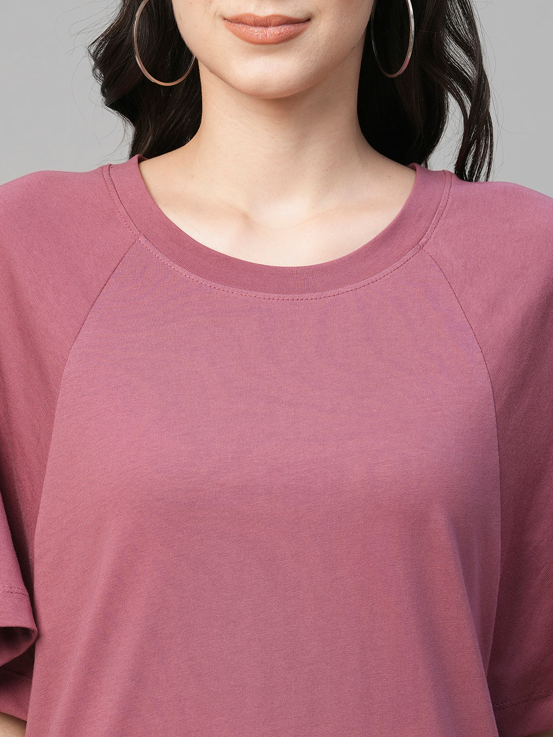 Women's Cotton Loose Fit Knit Dress Wine