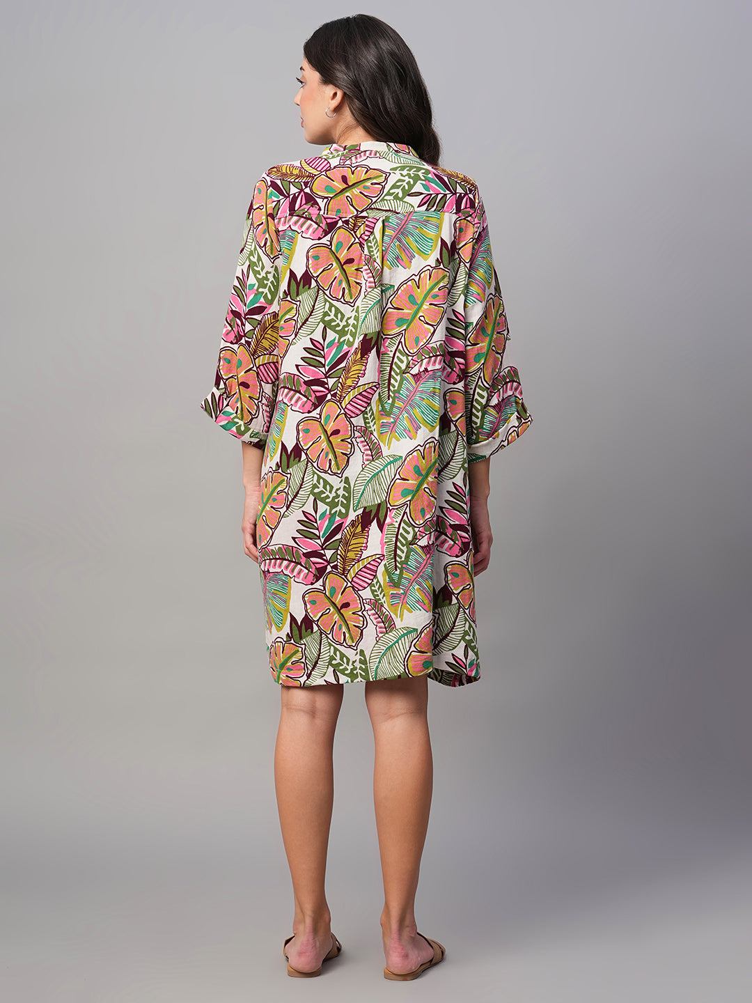 Women's Multi 100% Cotton Regular Fit Dress